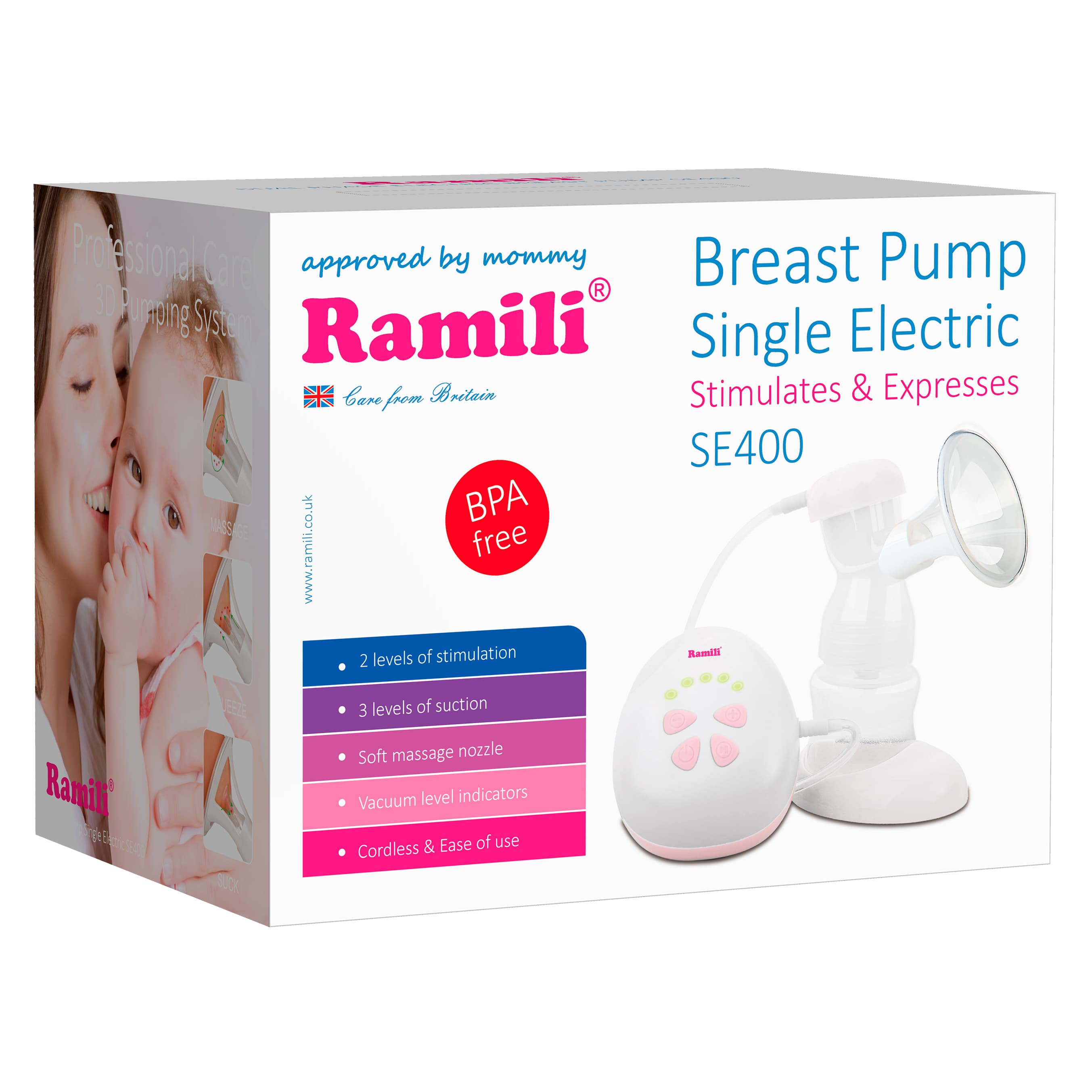 Купить Двухфазный электрический молокоотсос Ramili SE400 в каталоге интернет магазина Наблюдалка.ру по выгодной цене с доставкой, отзывы, фотографии, описание, характеристики